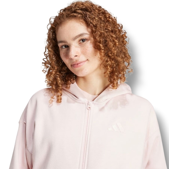 🚨SOLD🚨 NWT Adidas ALL SZN Fleece Full-Zip Hoodie in Sandy Pink, Size Medium - Picture 4 of 6